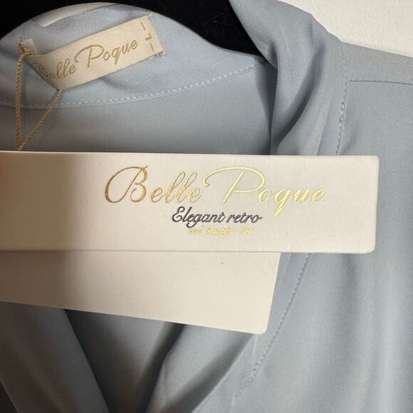 NWT Belle Pogue Blue Button Up Sailor Top Size Large - Picture 6 of 9